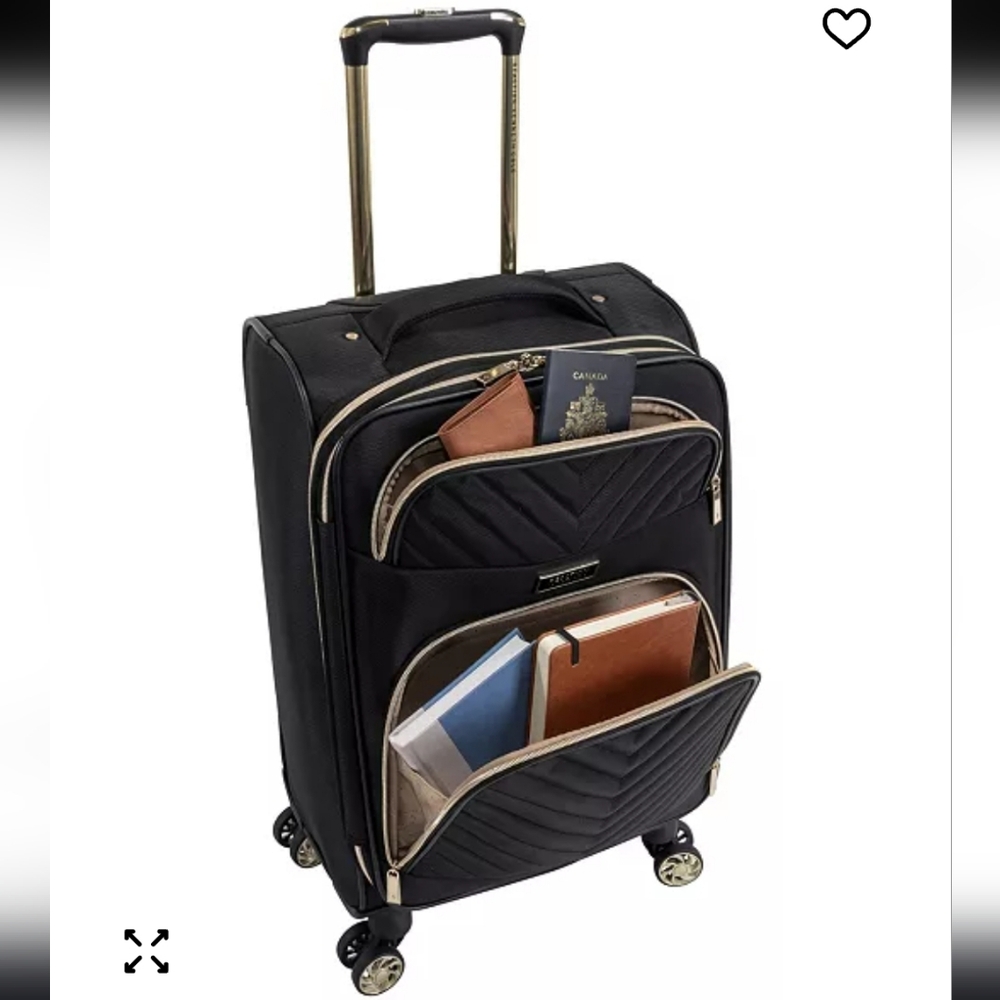 Kenneth Cole Chelsea Softside Chevron Expandable 2pc 20" Carry-On Luggage Set - Picture 6 of 14